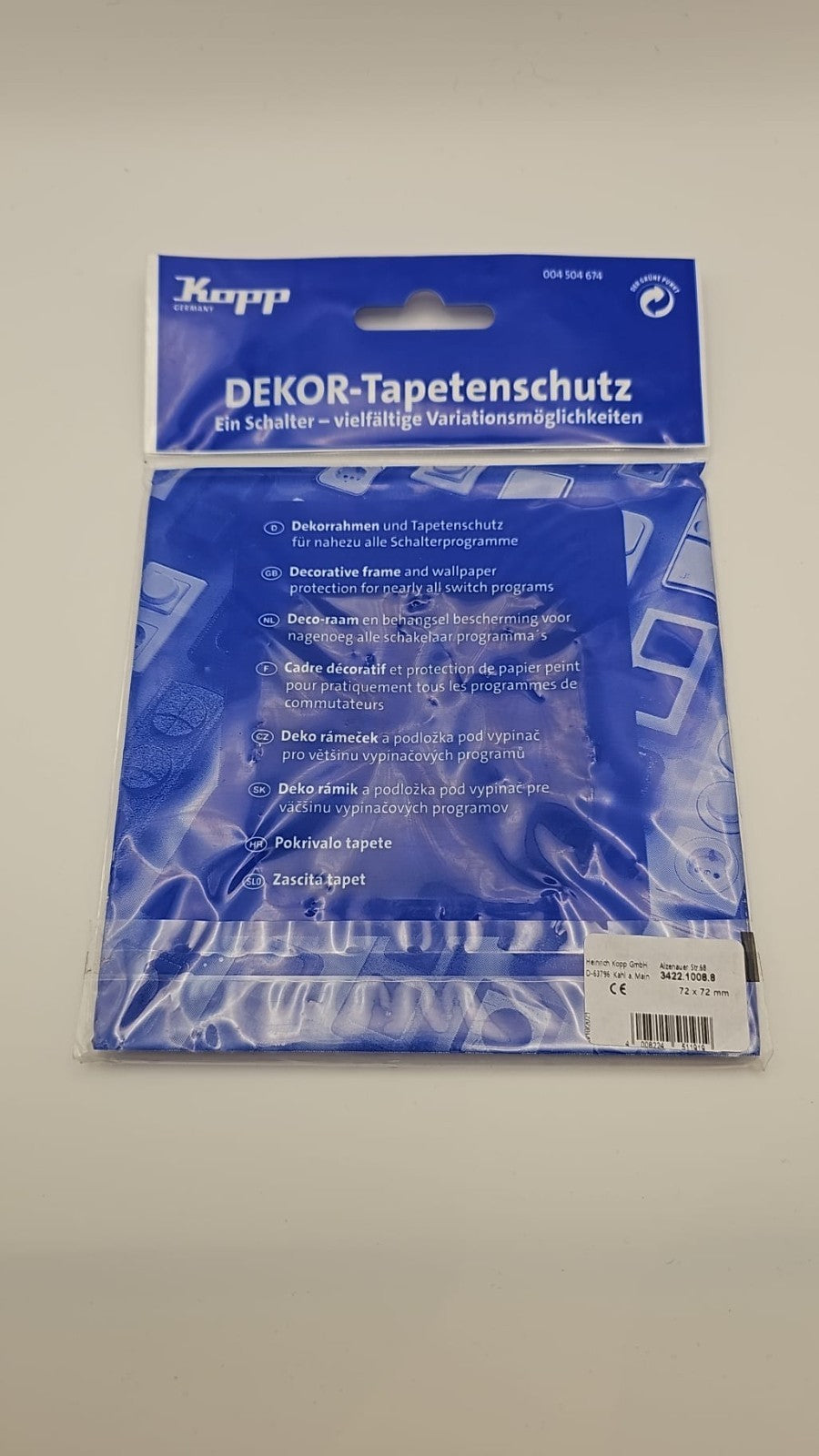 Kopp DEKOR Tapetenschutz Schalterrahmen Transparent Schutzrahmen Lichtschalter