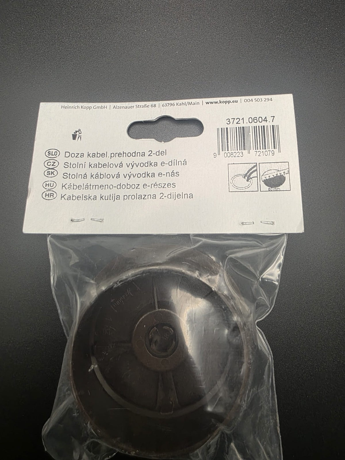 Kopp Kabeldurchgangsdose 2-teilig Ø60 mm Kabelauslassdose braun Kabeldurchführun