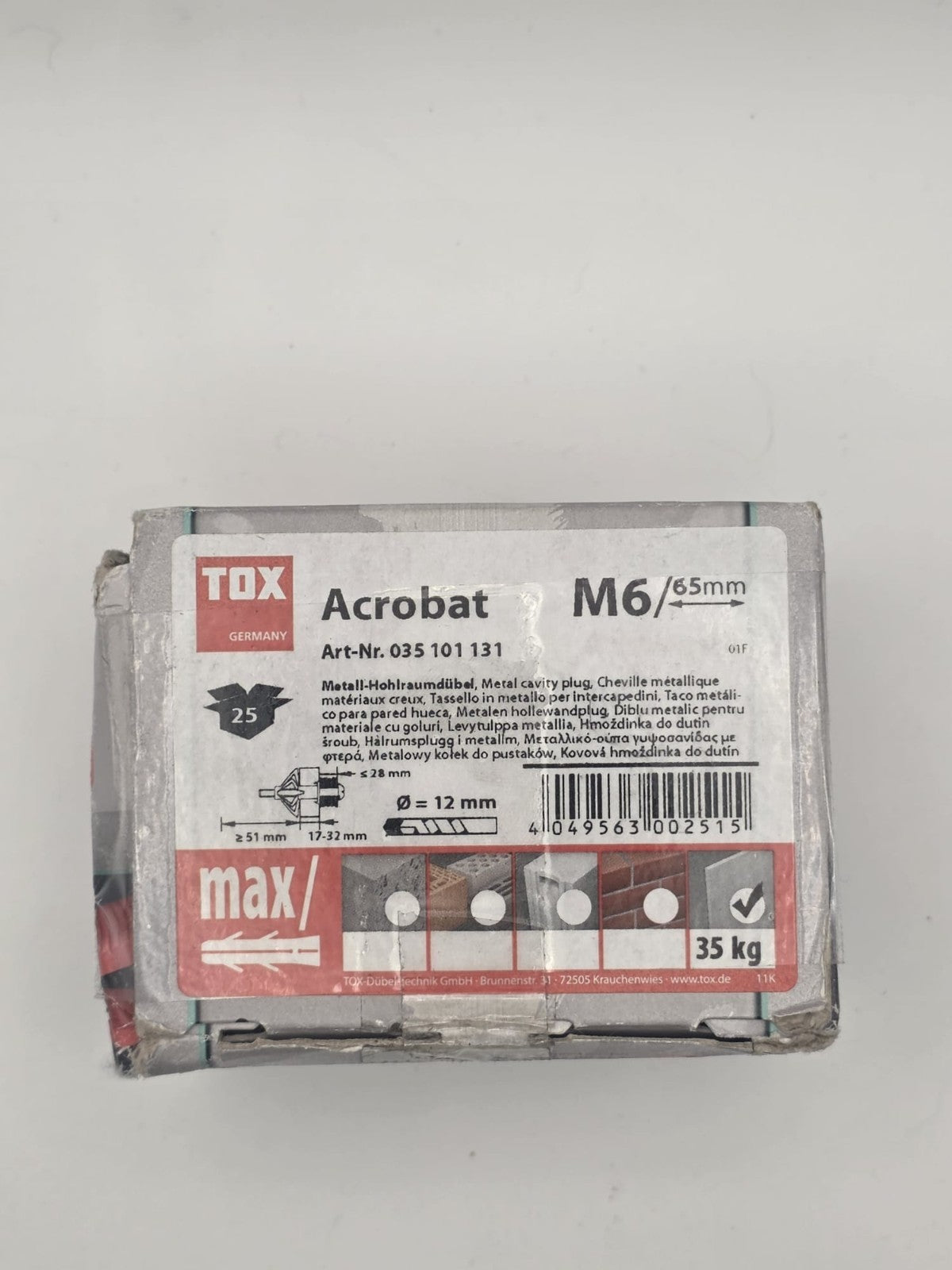 TOX Hohlraumdübel & Spezialbefestigung | Acrobat Spiral Pro Pirat Apollo Look |