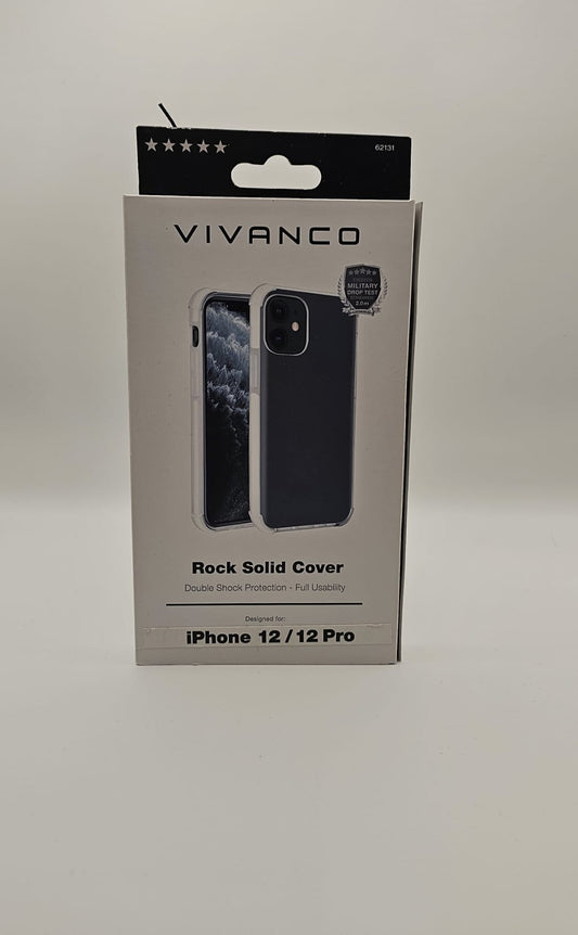 Vivanco Rock Solid Cover iPhone 12 / 12 Pro Hülle Case Schutz Transparent 2m Dro