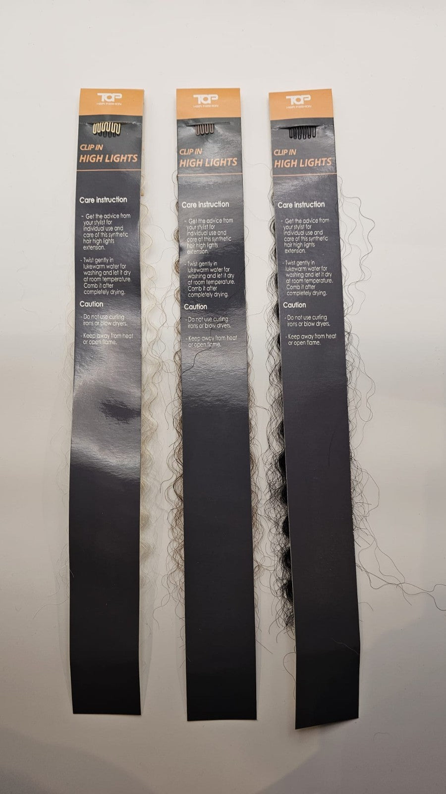 Clip-In Haarsträhne gewellt 29cm Kunsthaar Crimped Highlight Strähne Farbwahl