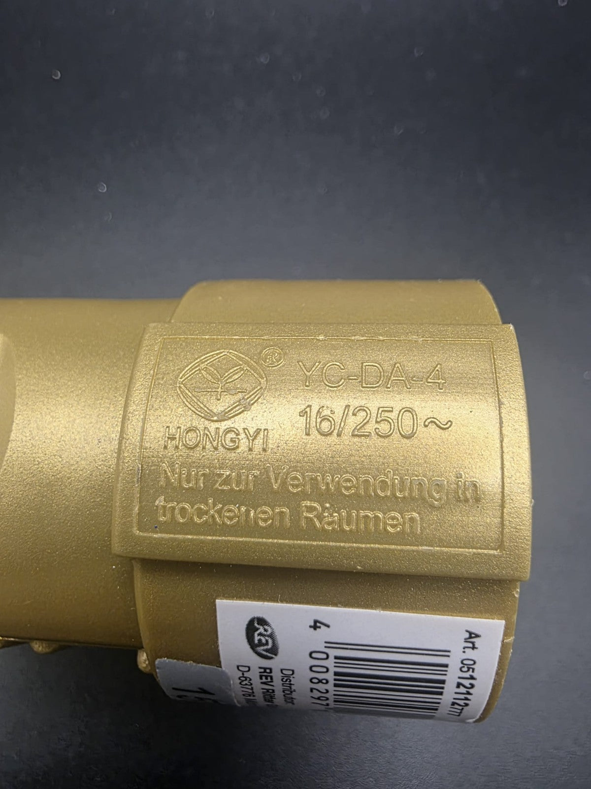 REV Schutzkontakt-Kupplung gold 16A 250V Schuko Kabelkupplung Verlängerung neu