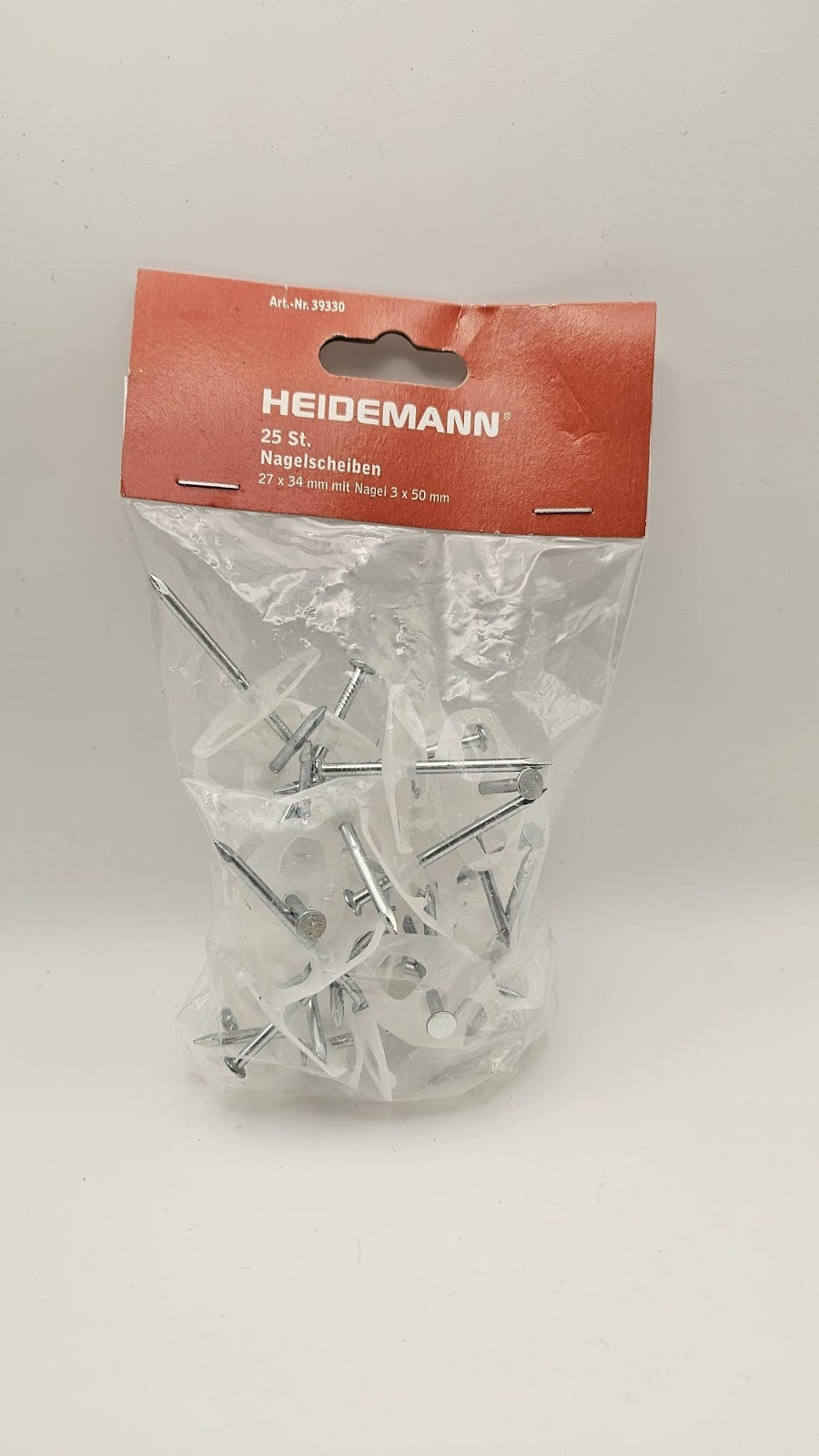 Heidemann Nagelscheiben 25 Stück 27x34mm mit Nagel Befestigung Dämmung