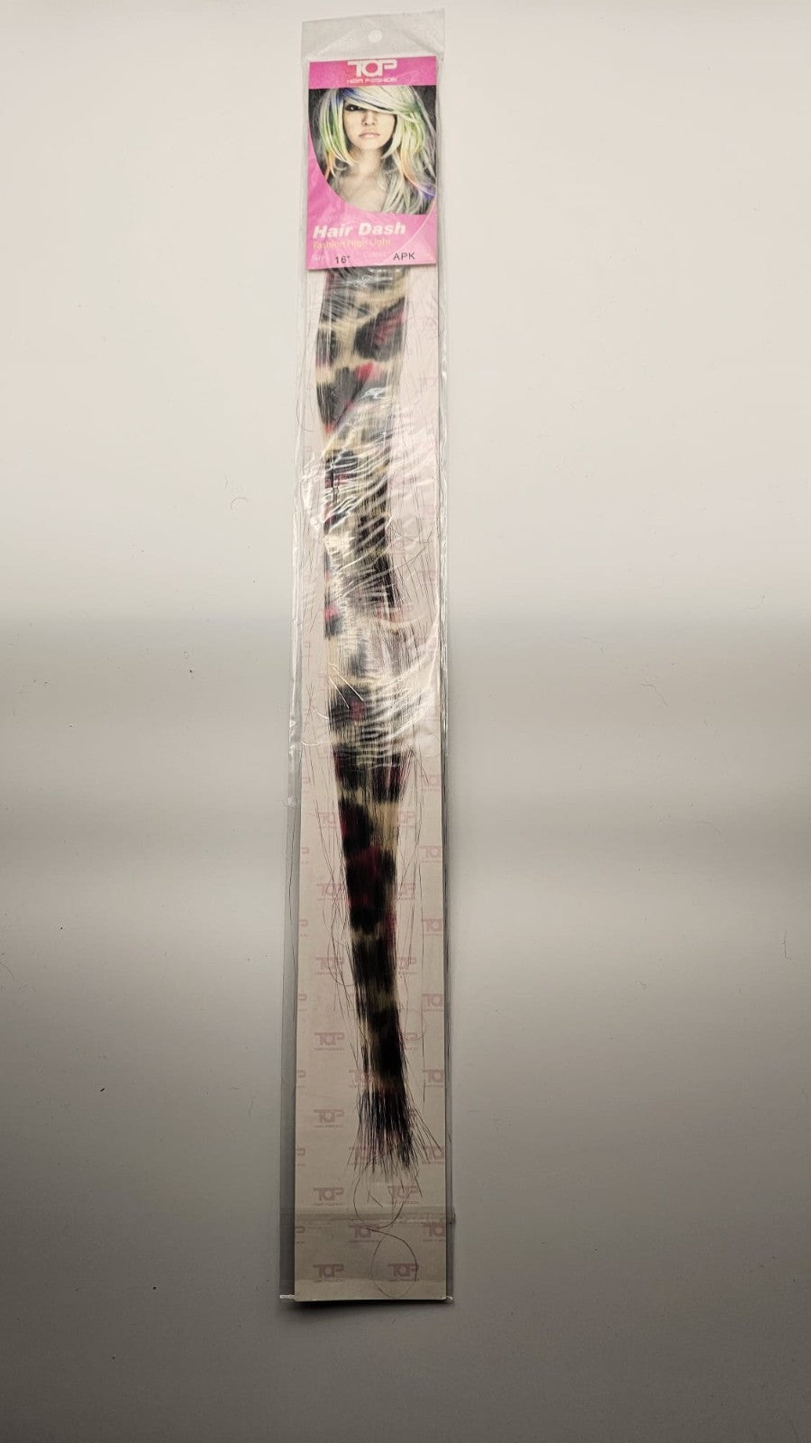 Clip-In Animal Print Haarsträhne Leopard Kunsthaar 42cm Haarverlängerung