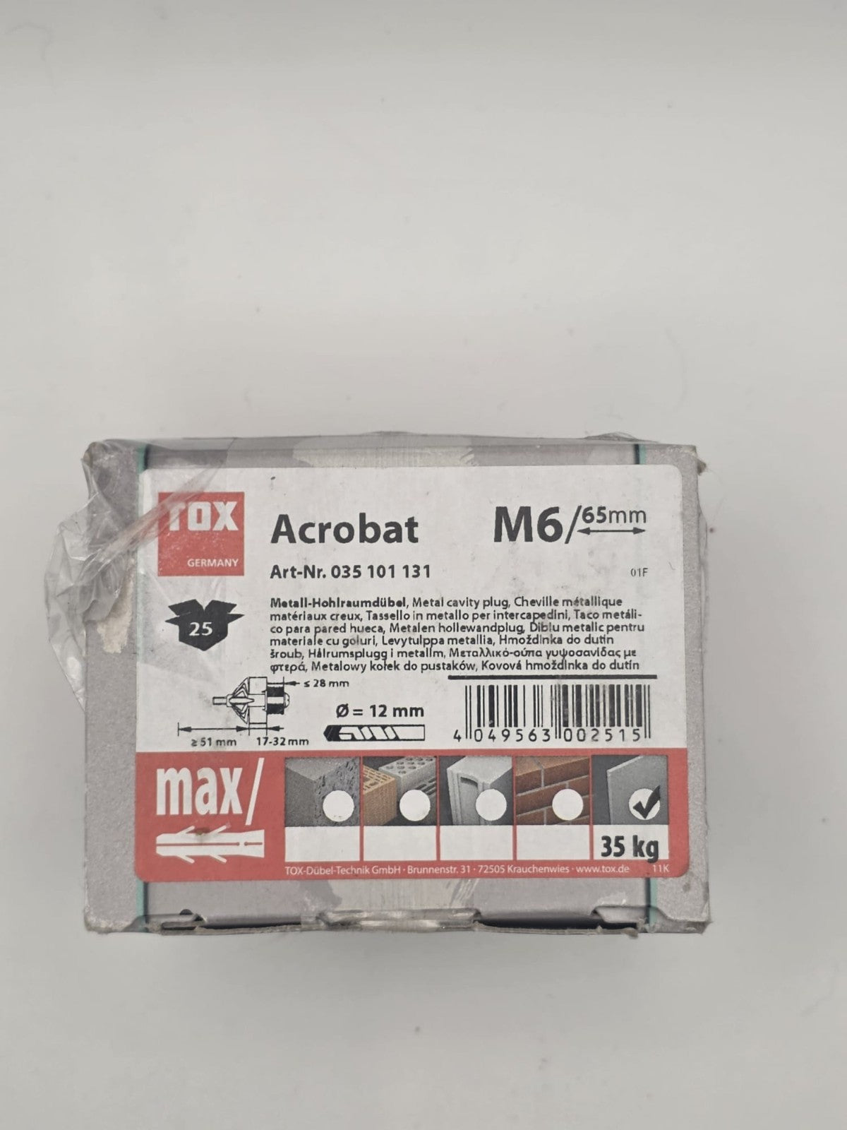 TOX Hohlraumdübel & Spezialbefestigung | Acrobat Spiral Pro Pirat Apollo Look |