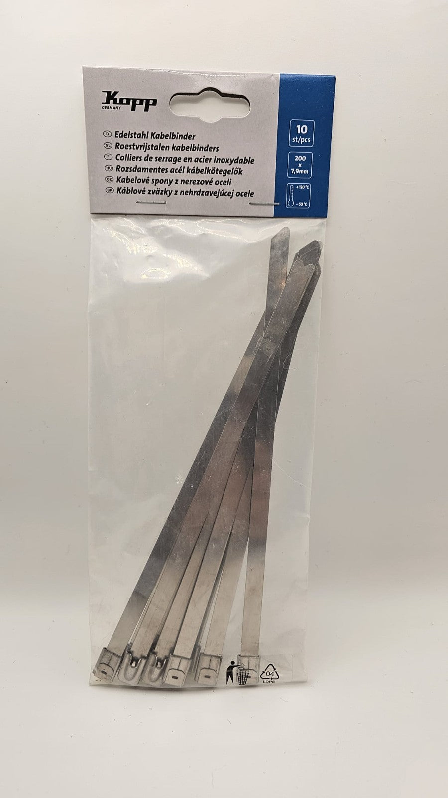 Kopp Edelstahl Kabelbinder 200mm 10 Stück Metall Kabelbinder rostfrei