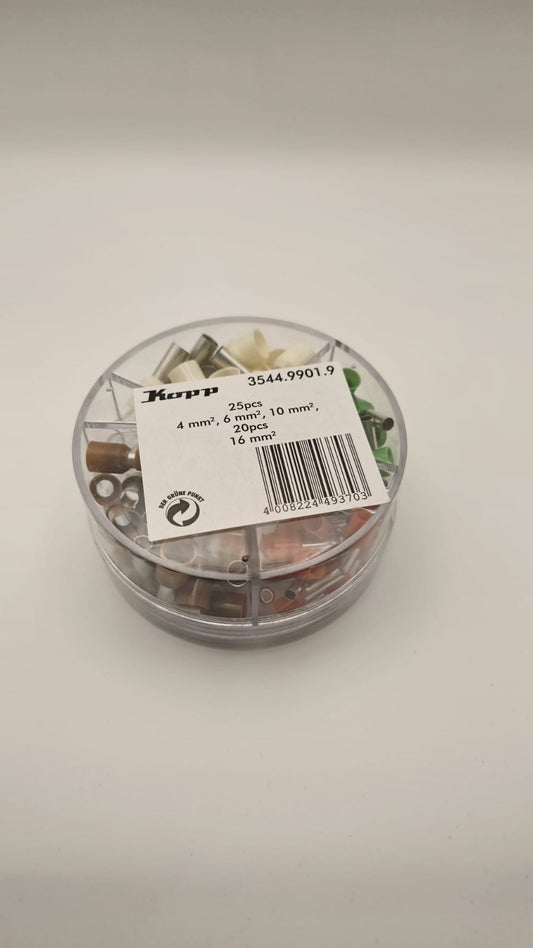 Kopp Aderendhülsen Sortiment Box 4–16 mm² isoliert Kabelendhülsen Set